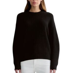 NWT Everlane The Cocoon Crew Black Wool Cashmere Oversized Size Large